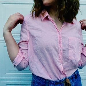 Pink button up blouse